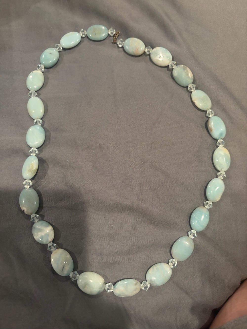 Handcrafted Light Blue Beaded Necklace - Unbranded